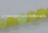 CAG7518 15.5 inches 4mm round frosted agate beads wholesale