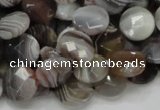 CAG752 15.5 inches 12mm faceted coin botswana agate beads wholesale