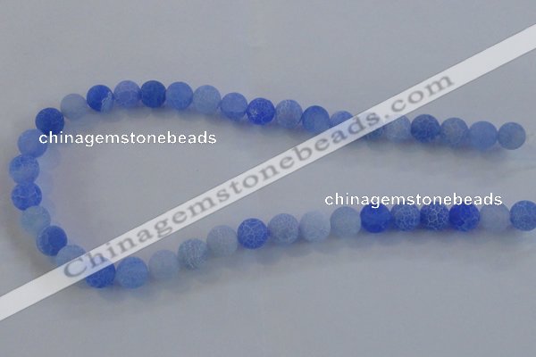 CAG7529 15.5 inches 10mm round frosted agate beads wholesale