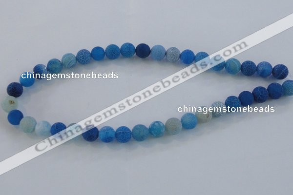 CAG7534 15.5 inches 4mm round frosted agate beads wholesale