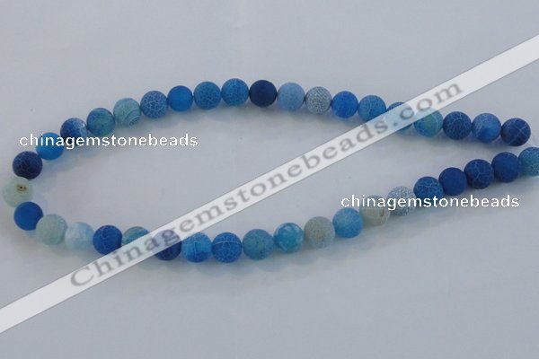 CAG7536 15.5 inches 8mm round frosted agate beads wholesale