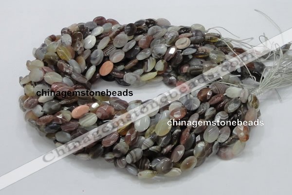 CAG755 15.5 inches 10*12mm faceted oval botswana agate beads