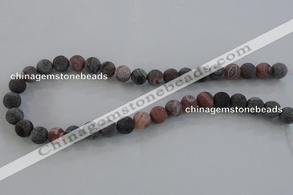 CAG7550 15.5 inches 4mm round frosted agate beads wholesale