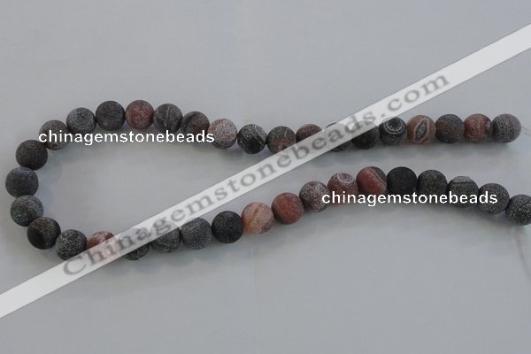 CAG7552 15.5 inches 8mm round frosted agate beads wholesale