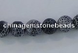 CAG7559 15.5 inches 6mm round frosted agate beads wholesale