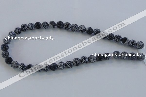 CAG7561 15.5 inches 10mm round frosted agate beads wholesale