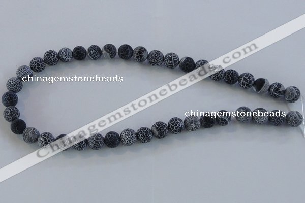 CAG7562 15.5 inches 12mm round frosted agate beads wholesale