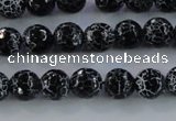 CAG7601 15.5 inches 6mm faceted round frosted agate beads wholesale