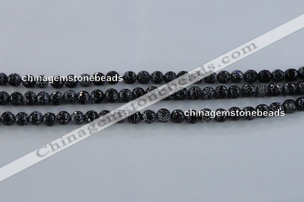CAG7601 15.5 inches 6mm faceted round frosted agate beads wholesale