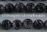 CAG7603 15.5 inches 10mm faceted round frosted agate beads wholesale