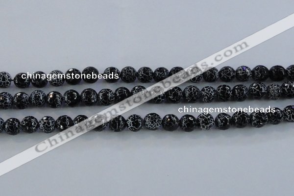 CAG7603 15.5 inches 10mm faceted round frosted agate beads wholesale