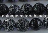 CAG7605 15.5 inches 14mm faceted round frosted agate beads wholesale