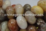 CAG770 15.5 inches 10*16mm rondelle yellow agate gemstone beads