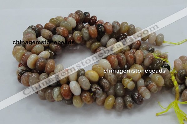 CAG770 15.5 inches 10*16mm rondelle yellow agate gemstone beads