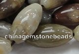 CAG775 15.5 inches 15*30mm rice yellow agate gemstone beads