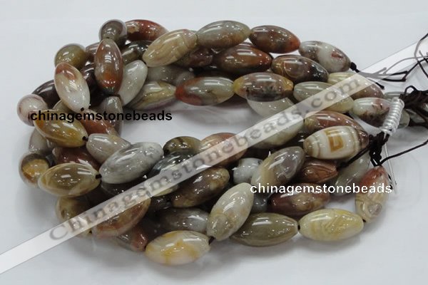 CAG775 15.5 inches 15*30mm rice yellow agate gemstone beads