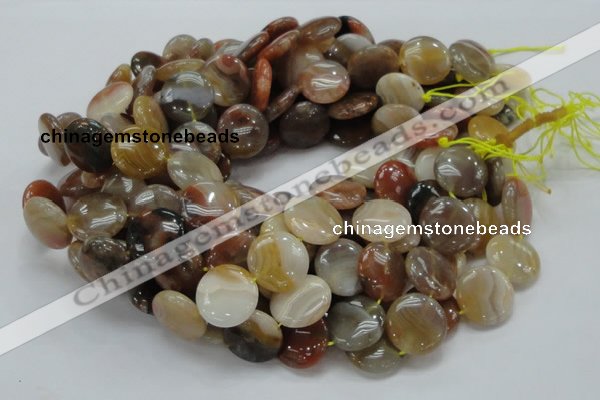 CAG777 15.5 inches 20mm flat round yellow agate gemstone beads