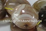 CAG779 15.5 inches 30mm flat round yellow agate gemstone beads