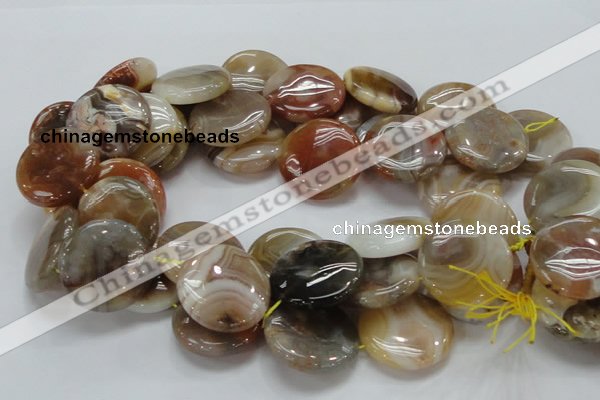 CAG779 15.5 inches 30mm flat round yellow agate gemstone beads