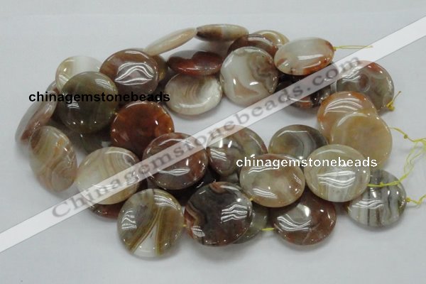 CAG780 15.5 inches 35mm flat round yellow agate gemstone beads