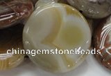 CAG781 15.5 inches 40mm flat round yellow agate gemstone beads