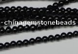 CAG7850 15.5 inches 2mm round black agate beads wholesale