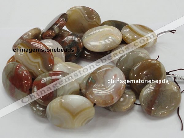 CAG786 15.5 inches 38*48mm oval yellow agate gemstone beads