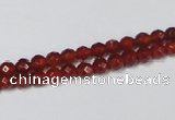 CAG7860 15.5 inches 2mm faceted round red agate beads wholesale