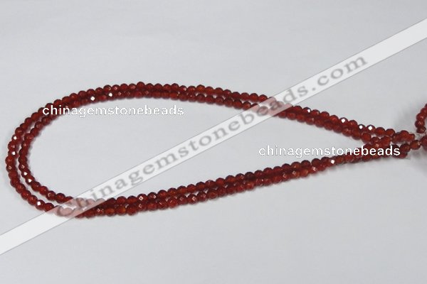 CAG7860 15.5 inches 2mm faceted round red agate beads wholesale