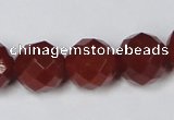 CAG7864 15.5 inches 18mm faceted round red agate beads wholesale