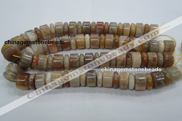 CAG787 15.5 inches 6*18mm & 12*18mm rondelle yellow agate beads