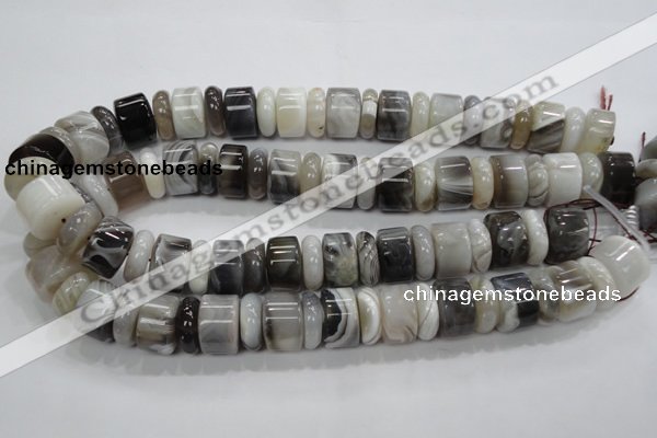 CAG788 15.5 inches 6*18mm & 12*18mm rondelle botswana agate beads