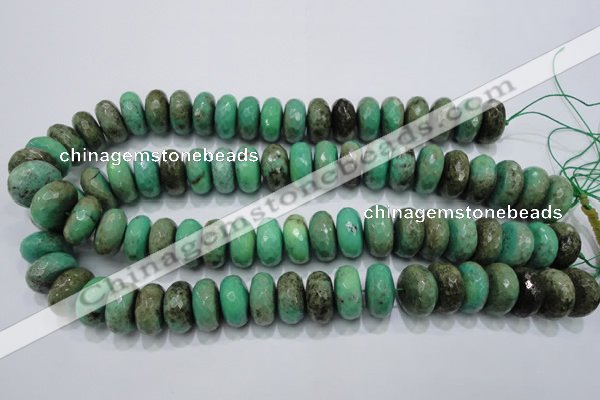 CAG7889 15.5 inches 12*16mm faceted rondelle grass agate beads