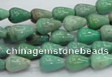 CAG7896 15.5 inches 8*12mm teardrop grass agate beads wholesale