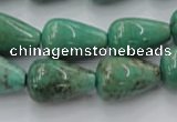 CAG7899 15.5 inches 13*18mm teardrop grass agate beads wholesale