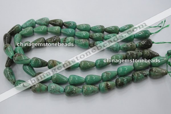 CAG7899 15.5 inches 13*18mm teardrop grass agate beads wholesale