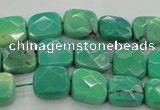 CAG7910 15.5 inches 10*10mm faceted square grass agate beads