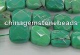 CAG7911 15.5 inches 12*12mm faceted square grass agate beads