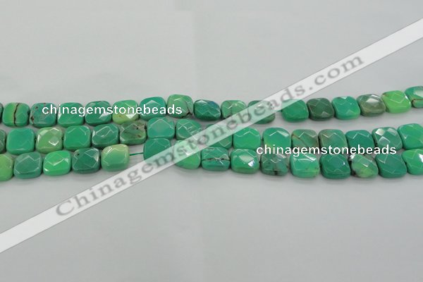 CAG7911 15.5 inches 12*12mm faceted square grass agate beads