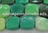 CAG7913 15.5 inches 15*15mm faceted square grass agate beads