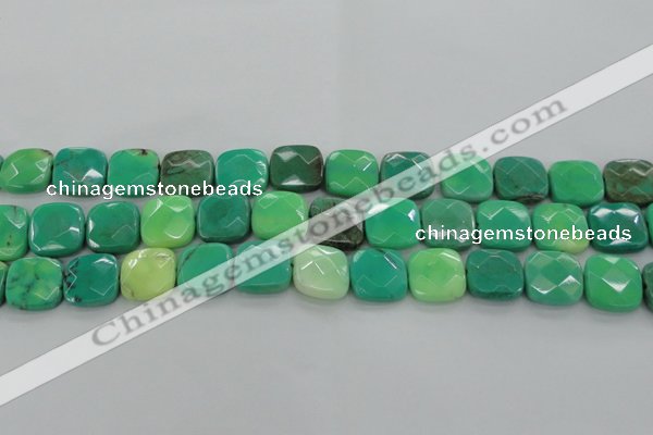 CAG7915 15.5 inches 18*18mm faceted square grass agate beads