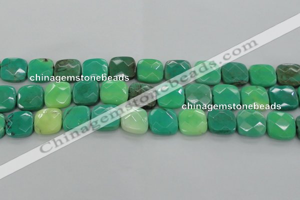 CAG7916 15.5 inches 20*20mm faceted square grass agate beads