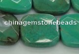 CAG7918 15.5 inches 30*30mm faceted square grass agate beads