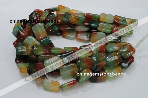 CAG792 15.5 inches 18*25mm rectangle rainbow agate gemstone beads