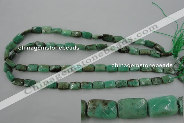 CAG7923 15.5 inches 8*10mm faceted rectangle grass agate beads