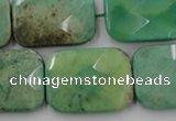 CAG7926 15.5 inches 18*25mm faceted rectangle grass agate beads