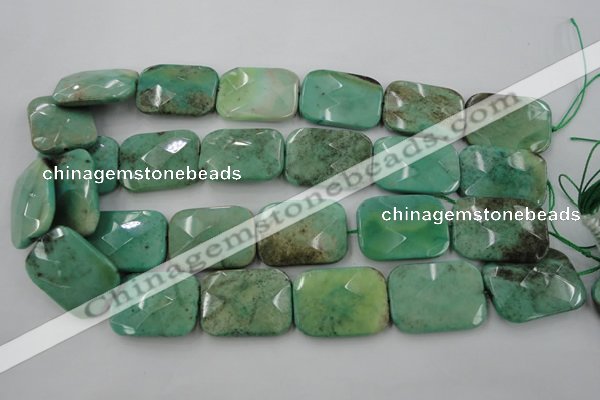 CAG7926 15.5 inches 18*25mm faceted rectangle grass agate beads