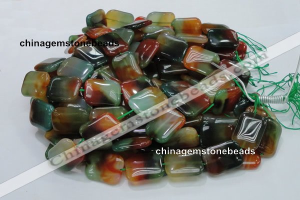 CAG793 15.5 inches 22*30mm rectangle rainbow agate gemstone beads