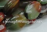 CAG796 15.5 inches 18*25mm oval rainbow agate gemstone beads