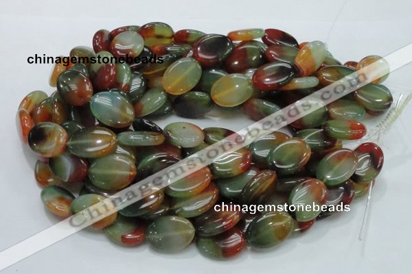 CAG796 15.5 inches 18*25mm oval rainbow agate gemstone beads